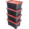 imageCraftsman 5Gallon Highly Durable Storage Bucket ampamp Dual Latching Lid 148H x 12W x 132D Versatile Stacking Tote and WeatherResistant Design American Made 4 Pack20 Gallon