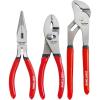 imageCRAFTSMAN Pliers Set 3 Piece Set 6 Inch Long Nose 6 Inch Slip Joint 8 Inch Groove Joint CMHT84103R