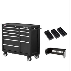 imageCRAFTSMAN 41quot Rolling Tool Chest 10Drawer Steel Tool Cabinet with Drawer Trays and Paper Towel Holder CMST341102RBNew Black