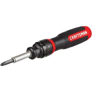 imageCRAFTSMAN Ratcheting Screwdriver SpeedDrive 2 Double Ended Bits Included Handle Holds Up To 6 Bits CMHT68129