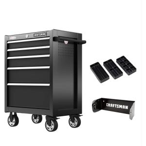 imageCRAFTSMAN Rolling Tool Chest 26inch 5Drawer Workshop Tool Storage with Wheels CMST32752RBNew Black