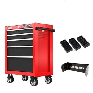 imageCRAFTSMAN Rolling Tool Chest 26inch 5Drawer Workshop Tool Storage with Wheels CMST32752RBNew Red
