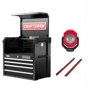 imageCRAFTSMAN S2000 26IN 4DRAWER CHEST WLIGHT ampamp DIVIDE CMST32642RBNew Black