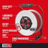 imageCRAFTSMAN Contractor Edition Retractable Extension Cord Reel 75 Ft with 4 Outlets ampamp Heavy Duty 12AWG SJTW Cable100 ft