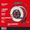 imageCRAFTSMAN Contractor Edition Retractable Extension Cord Reel 75 Ft with 4 Outlets ampamp Heavy Duty 12AWG SJTW Cable50 ft