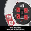 imageCRAFTSMAN Contractor Edition Retractable Extension Cord Reel 75 Ft with 4 Outlets ampamp Heavy Duty 12AWG SJTW Cable75 ft