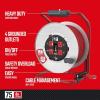 imageCRAFTSMAN Contractor Edition Retractable Extension Cord Reel 75 Ft with 4 Outlets ampamp Heavy Duty 12AWG SJTW Cable75 ft