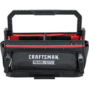 imageCRAFTSMAN TRADESTACK System Tool Bag Heavy Duty Open Mouth Tool Tote Waterproof Hard Bottom Folding Handle CMST21451