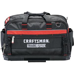imageCRAFTSMAN TRADESTACK Tool Bag 225 Durable Polyester Black and Red CMST21450