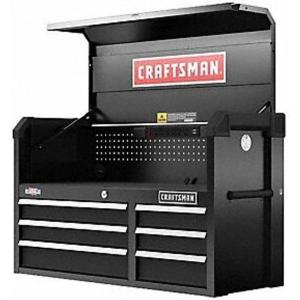 imageCRAFTSMAN S2000 41IN 6DRAWER CHEST WLIGHT ampamp DIVIDE CMST34162BKNew Black