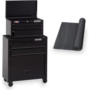 imageCRAFTSMAN Tool Chest Combo with Drawer Liner Roll 26Inch Rolling 5 Drawer Black CMST82763BK