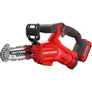 imageCRAFTSMAN V20 Cordless Pruning Saw 6quot Chain Small Chainsaw with Battery and Charger Included CMCCS320D1Pruning Saw