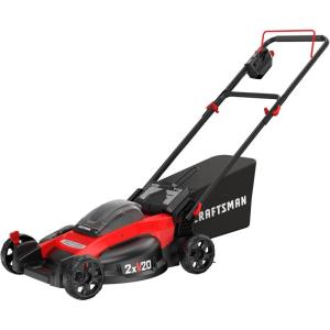 imageCRAFTSMAN V20 Lawn Mower Push Mower Lightweight and Portable Grass Bag Battery and Charger Included CMCMW220P2Mower