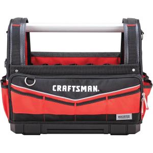 imageCRAFTSMAN VERSASTACK Heavy Duty Tool Bag Waterproof Hard Bottom 17quot Large Tool Tote with Adjustable Strap CMST17621
