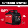 imageCraftsman C0010250 2500Watt Gas Portable Generator  Reliable Power for Outdoor Activities  Quiet Operation  Lightweight and Compact Design  Powered by Generac  50 StateCARB CompliantCraftsman 3000i Inverter 50 StCSA