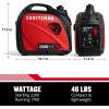 imageCraftsman C0010250 2500Watt Gas Portable Generator  Reliable Power for Outdoor Activities  Quiet Operation  Lightweight and Compact Design  Powered by Generac  50 StateCARB CompliantCraftsman 2200i Inverter 50 StCSA