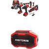 imageCRAFTSMAN V20 Power Tool Combo Kit 9Tool Cordless Power Tool Set with 2 Batteries and Charger CMCK700D2w Bluetooth Speaker