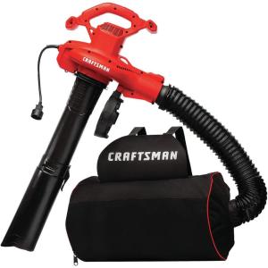 imageCRAFTSMAN 3in1 Leaf Blower Leaf Vacuum and Mulcher Up to 260 MPH 12 Amp Corded Electric CMEBL7000