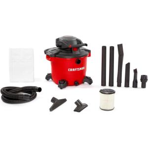 imageCRAFTSMAN CMXEVBE17607 16 Gallon 65 Peak HP Wet Dry Vac with Detachable Leaf Blower Portable Shop Vacuum Wet and Dry with Filter Dust Bag Hose and Attachments for Garage Outdoor Cleaning16 Gallon 65 Peak HP
