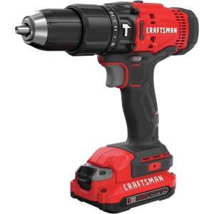 imageCRAFTSMAN V20 Cordless Hammer Drill Kit 12 inch 2 Batteries and Charger Included CMCD711C2Hammer Drill Kit Only