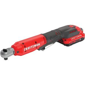 imageCRAFTSMAN V20 Cordless Ratchet Wrench Kit 38 inch Drive 300 RPM up to 35 ftlbs of Torque Battery and Charger Included CMCF930D1