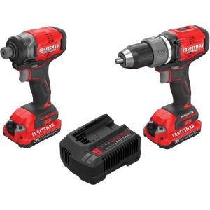 imageCRAFTSMAN V20 RP Cordless Drill and Impact Driver Brushless Power Tool Combo Kit 2 Batteries and Charger Included CMCK211C2