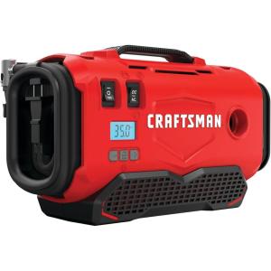 imageCRAFTSMAN V20 Tire Inflator Portable Air Compressor 3 Modes Cordless 120V Corded and 12V Car Adapter Air Pump Battery Sold Separately CMCE520B
