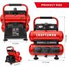 imageCRAFTSMAN Air Compressor Portable Air Tool Twin Tank 2Gallon 13 HP OilFree Max 125 PSI Pressure Model CMXECXA0220242 Red