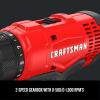 imageCRAFTSMAN V20 Cordless DrillDriver Kit 12 inch Battery and Charger Included CMCD710C2