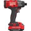 imageCRAFTSMAN V20 Cordless Impact Driver Kit 14 inch 2 Batteries and Charger Included CMCF800C2Impact Driver Kit Only
