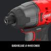 imageCRAFTSMAN V20 Cordless Impact Driver Kit 14 inch 2 Batteries and Charger Included CMCF800C2Impact Driver Kit Only