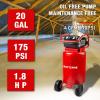 imageCraftsman Air Compressor 20 Gallon OilFree 18 HP Max 175 PSI Pressure Two Quick Couplers Big Capacity Red CMXECXA0232043Air Compressor