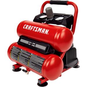 imageCRAFTSMAN Air Compressor Portable Air Tool Twin Tank 2Gallon 13 HP OilFree Max 125 PSI Pressure Model CMXECXA0220242 Red