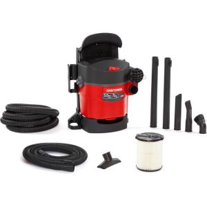 imageCRAFTSMAN CMXEVBE17925 5 Gallon 50 Peak HP Wet Dry Vac Portable and WallMountable Shop Vacuum with Filter 2 Hoses and Attachments for Garage and Automotive Cleaning5 Gallon 50 Peak HP
