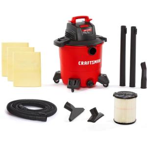 imageCRAFTSMAN CMXEVBE18690 9 Gallon 425 Peak HP Wet Dry Vac Portable Shop Vacuum Wet and Dry with Filter Dust Bag Dusting Brush Hose and Attachments for Home Garage and Automotive Cleaning9 Gal 425 Peak HP w Dust Bags