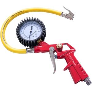 imageCRAFTSMAN Inflator Gun 0150 PSI 3in1 MultiFunction Gauge Air Chuck and Relief Valve ColdResistant 12in Inflation Hose Versatile Attachments and 14in NPS Male Threads