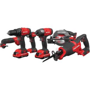 imageCRAFTSMAN V20 Cordless 6Tool Power Tool Combo Kit with 2 Batteries and Charger CMCK600D2
