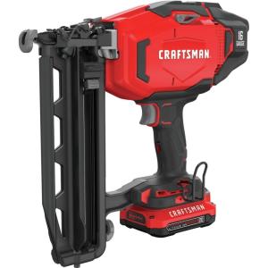 imageCRAFTSMAN V20 Cordless Finish Nailer Kit Nail Gun 16GA 212 Nails Battery and Charger Included CMCN616C1Nailer Kit Only