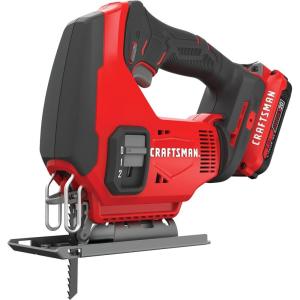 imageCRAFTSMAN V20 Cordless Jig Saw Kit 3 Orbital Settings Up to 2500 SPM Battery and Charger Included CMCS600D1Jig Saw Kit