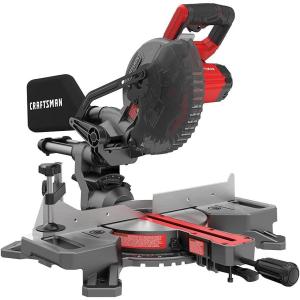 imageCRAFTSMAN V20 Cordless Sliding Miter Saw 714 inch Single Bevel Battery and Charger Included CMCS714M1Miter Saw Kit