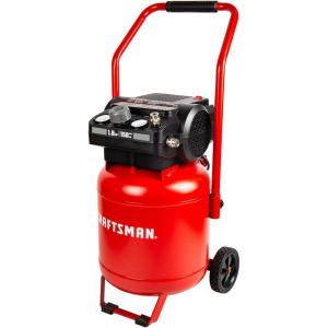imageCraftsman Air Compressor 10 Gallon Peak 18 Horsepower Oilfree Compressor Max 150 PSI Vertical Compressor Air Tools Model CMXECXA0331042Vertical Type