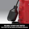 imageCRAFTSMAN 12 HP Fiberglass Reinforced Thermoplastic Fully Submersible Sump Pump Efficient MultiUse Electric Water Pump PiggyBack Vertical Float Switch 10 Ft Cord 4100 GPH13 HP