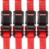 imageCRAFTSMAN CMXAZBS15004 BlackRed 1quot x 12 Ratchet Tie Down Straps  LightMidWeight Duty 1500 lb Break Strength 4 Pack4 Pack