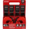 imageCRAFTSMAN CMXAZBS15004 BlackRed 1quot x 12 Ratchet Tie Down Straps  LightMidWeight Duty 1500 lb Break Strength 4 Pack4 Pack