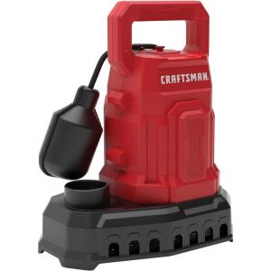 imageCRAFTSMAN 12 HP Fiberglass Reinforced Thermoplastic Fully Submersible Sump Pump Efficient MultiUse Electric Water Pump PiggyBack Vertical Float Switch 10 Ft Cord 4100 GPH12 HP
