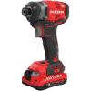 imageCRAFTSMAN V20 Impact Driver Kit Cordless 14 Inch 2 Batteries and Charger Included CMCF820D2