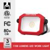 imageCRAFTSMAN 1100 Lumens 4000K LED Tiltable Portable Work Light in Red with 2in1 Adjustable Metal Rotating Stand and Handle ImpactResistant Glass Lens 5FT Power Cord ETL Perfect for Job Site