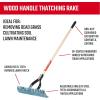 imageCRAFTSMAN 2Piece Raking Set with Lawn ampamp Thatching Rakes Wood Handles with Cushion Grips for Leaves Dethatching Dead Grass Cultivating