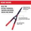 imageCRAFTSMAN CMXMCBA1511 8 in Wavy Blade Hedge Shears with Soft Grip Handles RedWavy Blade Hedge Shears