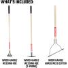 imageCRAFTSMAN CMXMKIT0040 3Piece Long Wood Handle Weeding Tool Set with Weeding Hoe 2Prong Hoe and Grass Weed Cutter